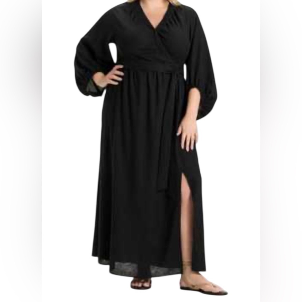 Ava & Viv Black Long Sleeve Maxi Dress